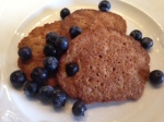 oatmeal flax pancakes with blueberries